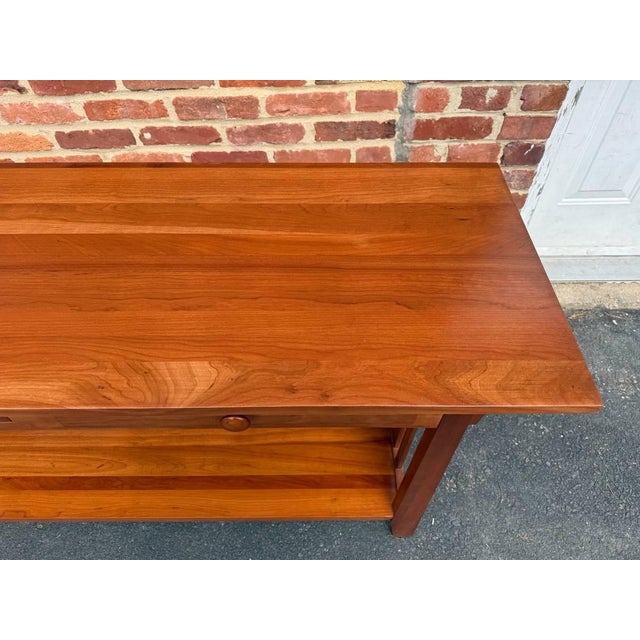 Late 20th Century Ethan Allen American Impressions Art & Craft Mission Style Cherry Sofa Hall Table. Console Table For Sale - Image 10 of 17