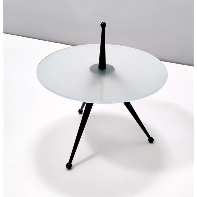 Tripod Beech and Glass Side Table by Cesare Lacca, 1980s For Sale - Image 6 of 13