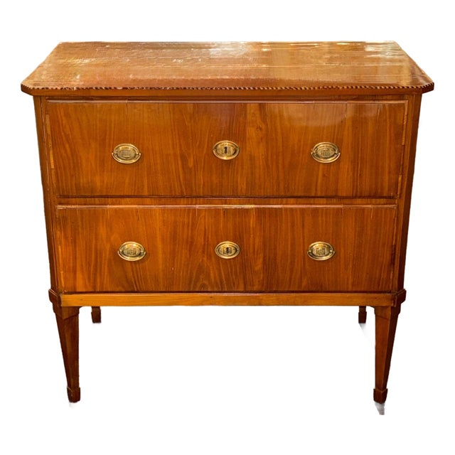 19th C. German Biedermeier Walnut Chest For Sale