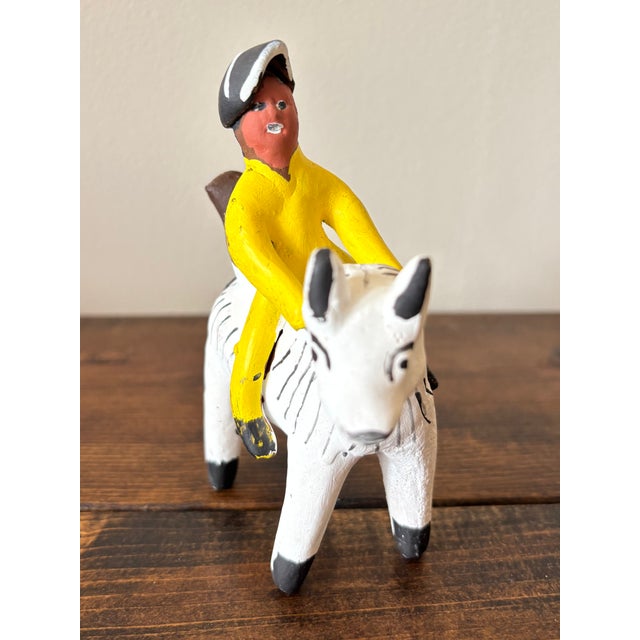 Charming folk art whistle of a man on horseback. Made of clay. Most items found at Pub & Oasis are vintage and antique in...