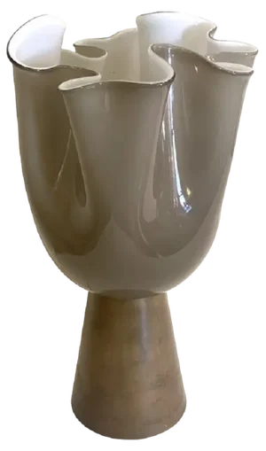 Milky-Beige Murano Style Glass Table Lamp by Simong