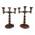 Pair Antique English Oak Barley Twist Candlesticks Candelabras Candle Holders For Sale