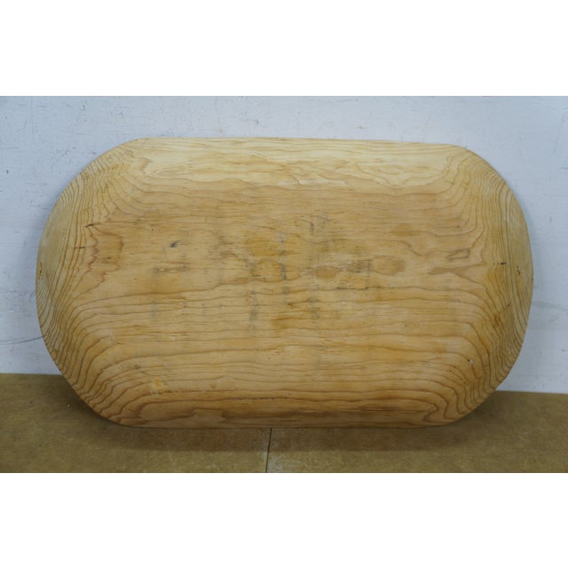 Vintage Oak Farmhouse Dough Bowl Bin Trough Trencher Treen 20" For Sale - Image 11 of 11