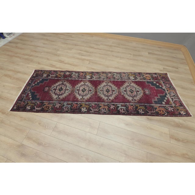 1980s Turkish Red Medallion Runner Rug For Sale - Image 4 of 13