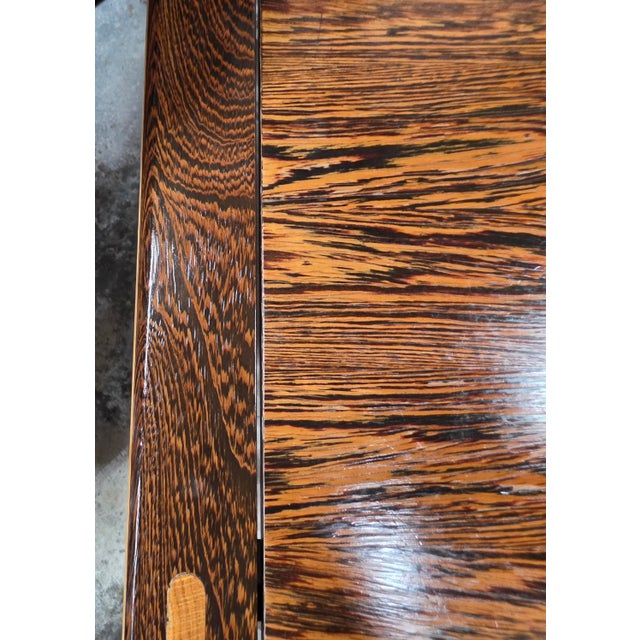 Exceptional Pair of Mid-Century Modern Zebrawood Side Tables With Contrasting Solid-Wood Joinery, Circa 1960s For Sale - Image 10 of 16