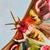 Abstract Moth Original Oil Painting, Pink and Green, Faux Bamboo Frame by Tatiana Duperault For Sale - Image 3 of 5