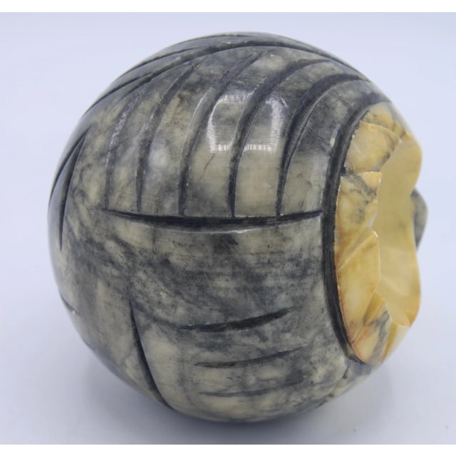 1960s Large Vintage Italian Alabaster Owl Paperweight For Sale - Image 5 of 8