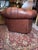 Animal Skin Vintage English Leather Chesterfield Tub Chair, 1980s For Sale - Image 7 of 9