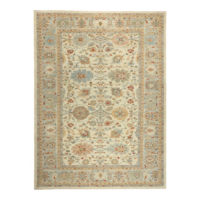 Oversized Beige Persian Sultanabad Rug - 13'04 X 17'10 For Sale