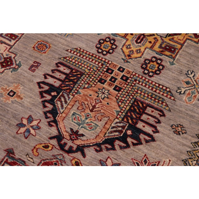 Southwestern Super Kazak Gray/Beige Wool Rug - 8'8'' X 12'5'' For Sale In New York - Image 6 of 8