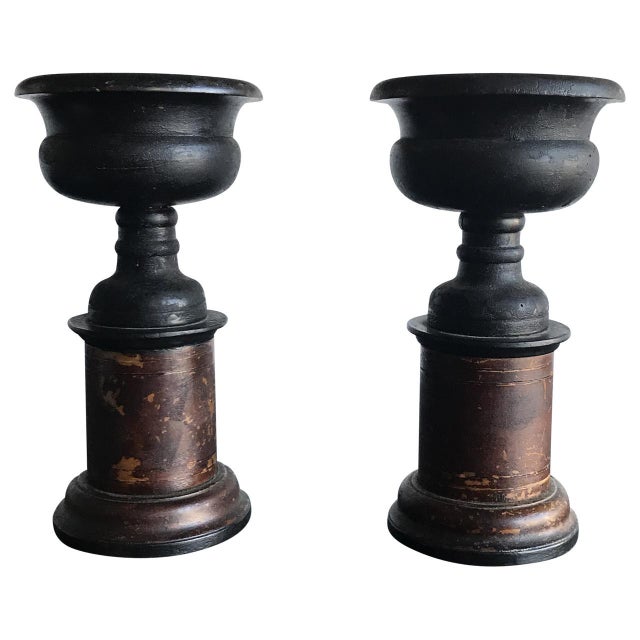 Wooden Turned Vessels on Stand - A Pair For Sale - Image 5 of 5