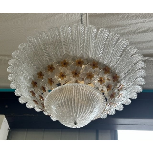 Large Murano Rose Window Chandelier, 1960s For Sale - Image 4 of 13