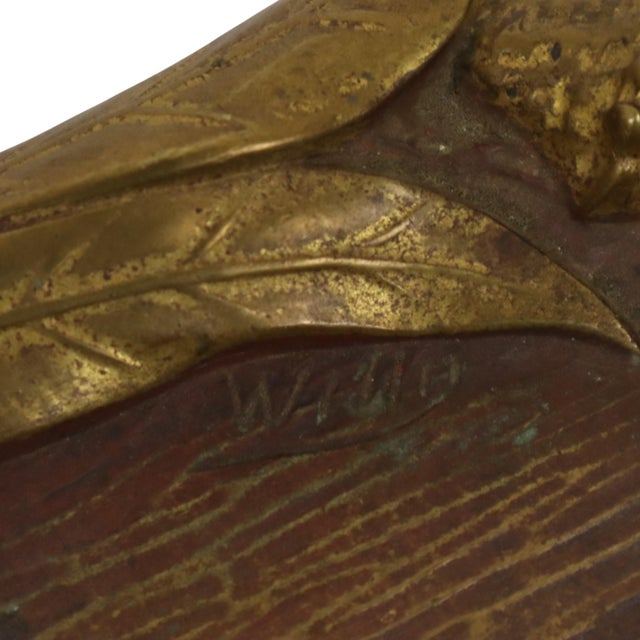 20th Century Art Nouveau Gilded Bronze Inkwell Pen Holder, 1890s For Sale - Image 12 of 18