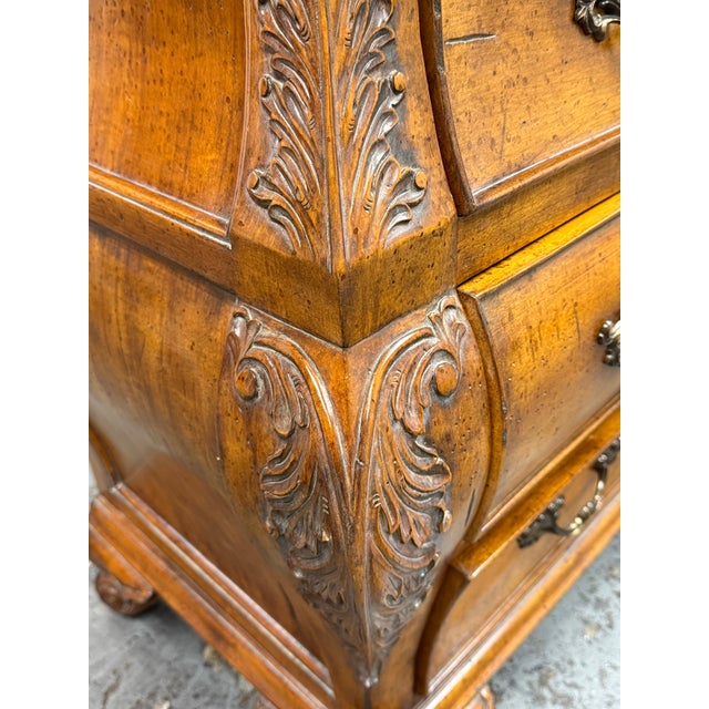 French Provincial Faux Stone Bombe Chest, Late 20th Century For Sale - Image 10 of 12