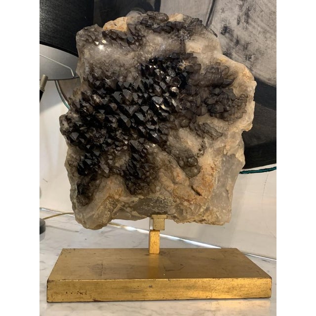 Large Black Natural Smoky Quartz Crystal Cluster attributed to Willy Daro, 1970s For Sale - Image 6 of 18
