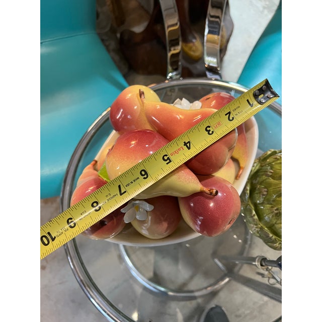 Vintage Ceramic Fruit Bowl With Peaches For Sale - Image 4 of 8