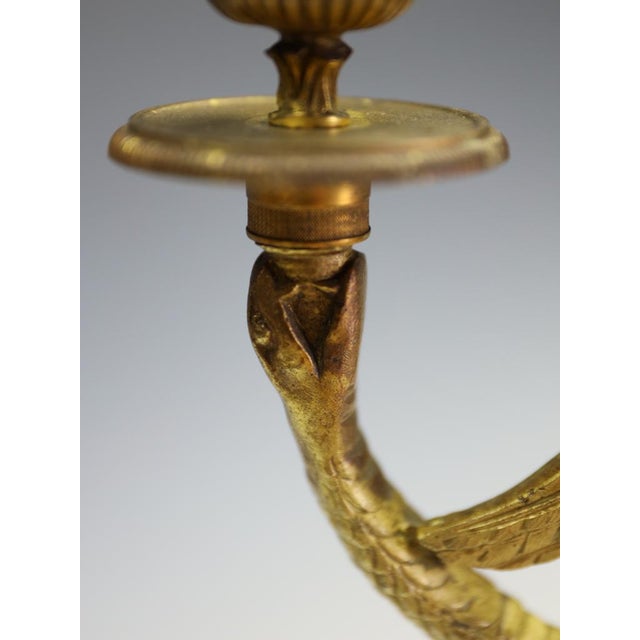 French Empire Ormolu and Bronze Three-Light Wall Sconce with Caduceus Arm, 1880 For Sale - Image 13 of 16