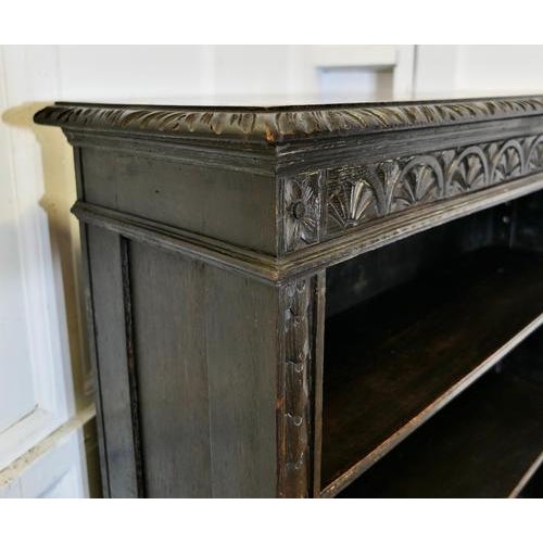 Late 19th Century Carved Oak Open Bookcase, 1870 For Sale - Image 5 of 9