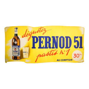 1955 French Alcohol Poster, Dégustez Pernod 51 Pastis
