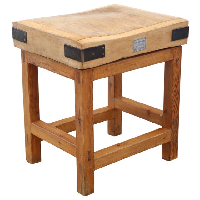 Vintage Butchers Block Worktable, 1950s For Sale - Image 9 of 9