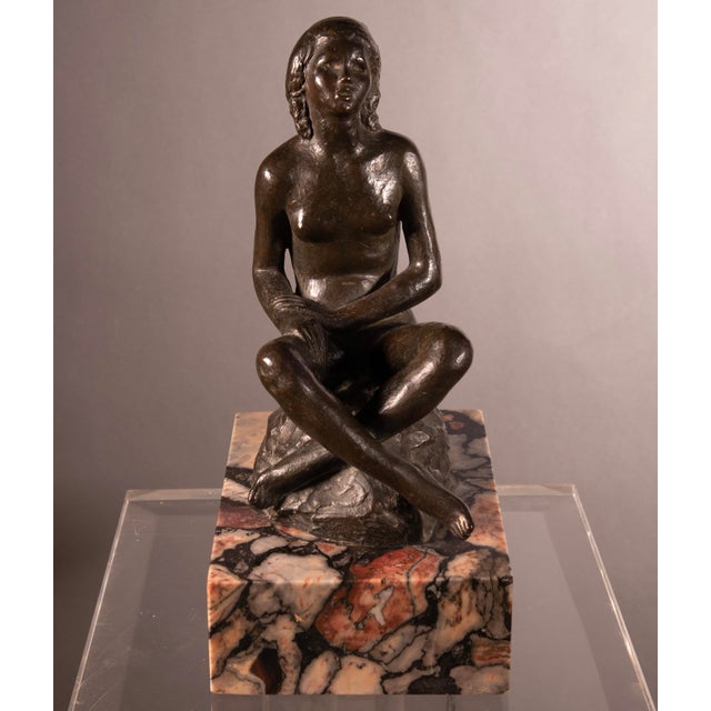 Gaetano Martinez, Art Deco Nude of Woman, 1925, Bronze & Marble For Sale - Image 12 of 15