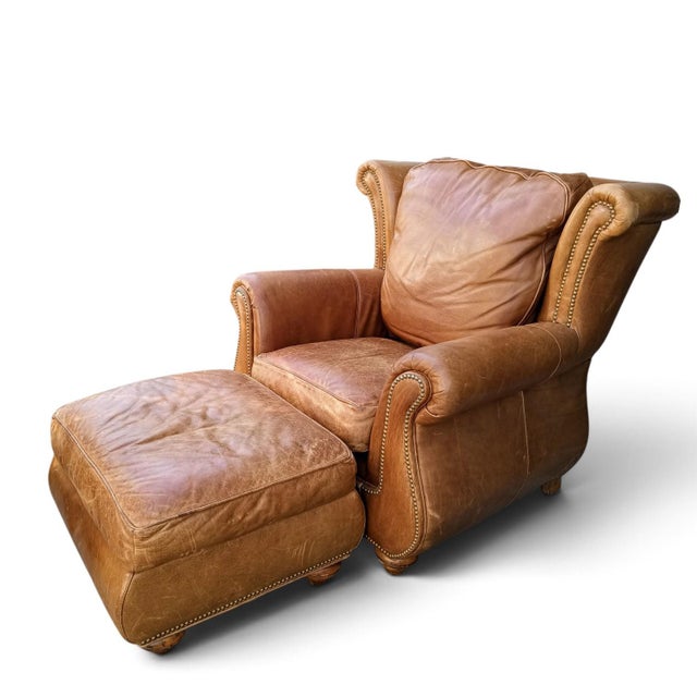 The Ultimate Statement of Luxury: The Cibola Furniture International Oversized Club Chair & Ottoman Set For Sale - Image 12 of 12