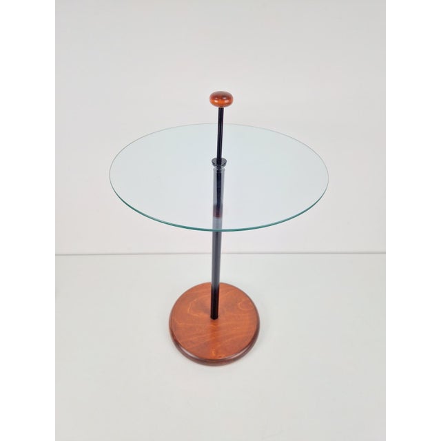 1980s Postmodern Side Table with Ball Handle and Glass Top, 1980s For Sale - Image 5 of 8
