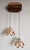 Vintage Murano glass duo pendant light, circa 1970. This pendant light features two transparent tulip-shaped Murano glass...