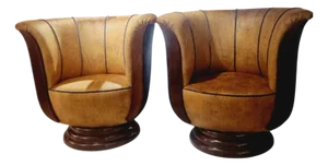 Art Deco Tulip Armchairs, 1920s, Set of 2