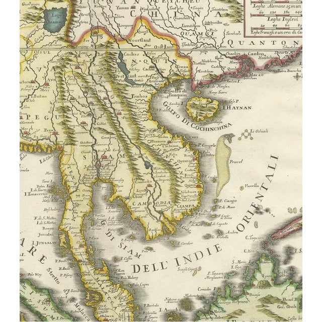 Antique Map of the Region Centered on the Malay Peninsula by Tirion, 1760 For Sale - Image 4 of 7