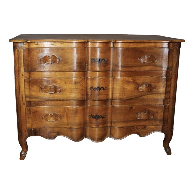 Antique Walnut Crossbow-Shaped Commode, 1750 For Sale