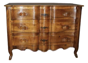 Antique Walnut Crossbow-Shaped Commode, 1750