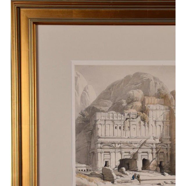 Petra, the Upper or Eastern Valley: 19th C. Hand-Colored Roberts Lithograph, 1842 For Sale In San Francisco - Image 6 of 6