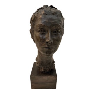 Vintage Modern Sculptural Female Bust For Sale