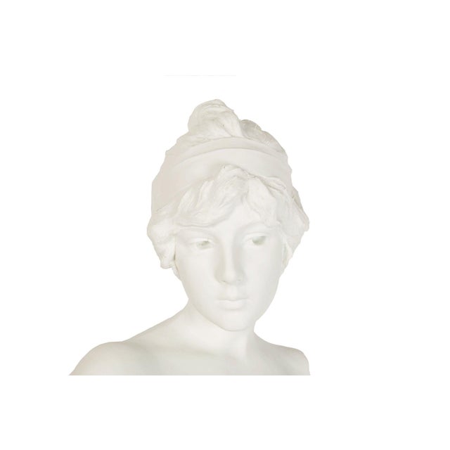 French Parian Porcelain Bust of “Tanagra” After Emmanuel Villanis Ca. 1890 For Sale - Image 11 of 12