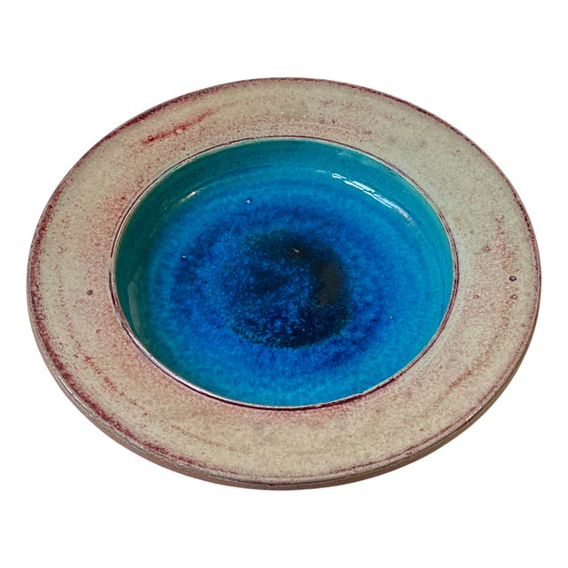 Sea of Glaze Ceramic Dish from Nils A. Kähler, 1970s For Sale