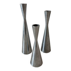 Set of 3 Vintage MCM Style Tapered Candleholders