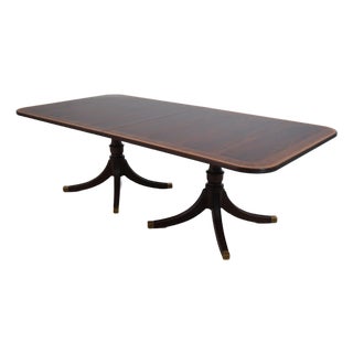 Henkel Harris Mahogany Federal Style Banded Dining Table For Sale
