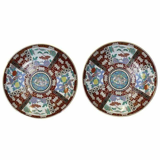 Meiji Period Large Japanese Imari Chargers with Provenance 19th Century - a Pair For Sale - Image 4 of 4