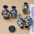 This is a charming set of five vintage cloisonné enamel miniature vases, crafted using the special "silver-blue" technique...