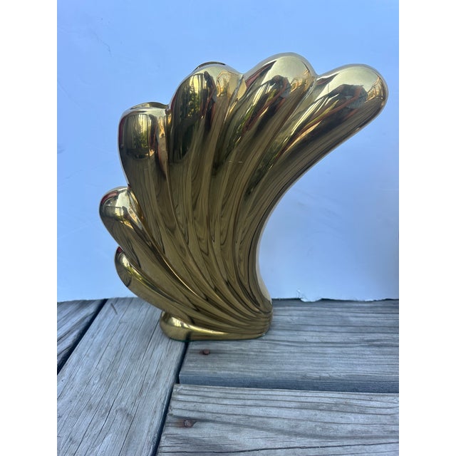 1980s 1980s Dolbi Cashier Cast Brass Vases -a Pair For Sale - Image 5 of 12