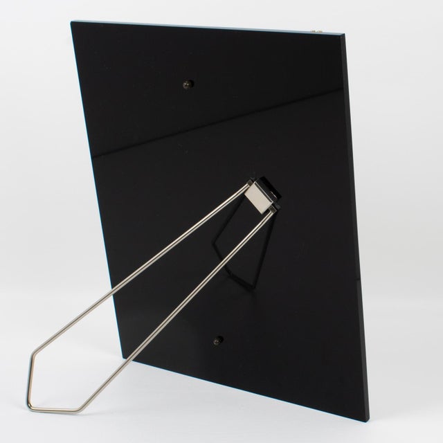 1970s Tommaso Barbi Black Lucite and Brass Decor Picture Frame, circa 1970 For Sale - Image 5 of 9