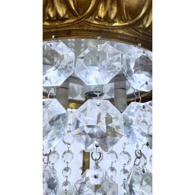 Vintage Brass Basket Chandelier For Sale In New York - Image 6 of 8