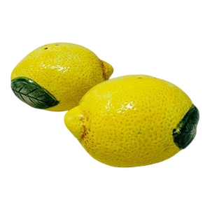 Vintage Fitz and Floyd Lemon Salt and Pepper Shakers, Ceramic Fruit Decor