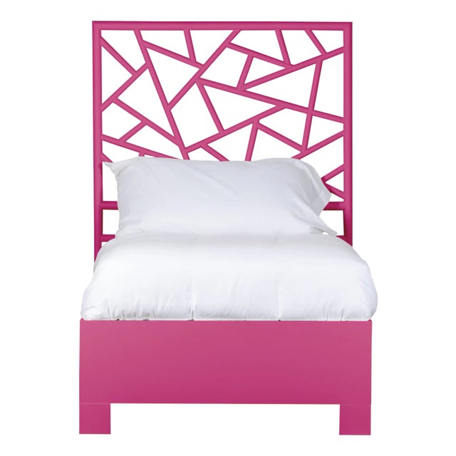 Tiffany Platform Bed Twin Extra Long, Hot Pink For Sale