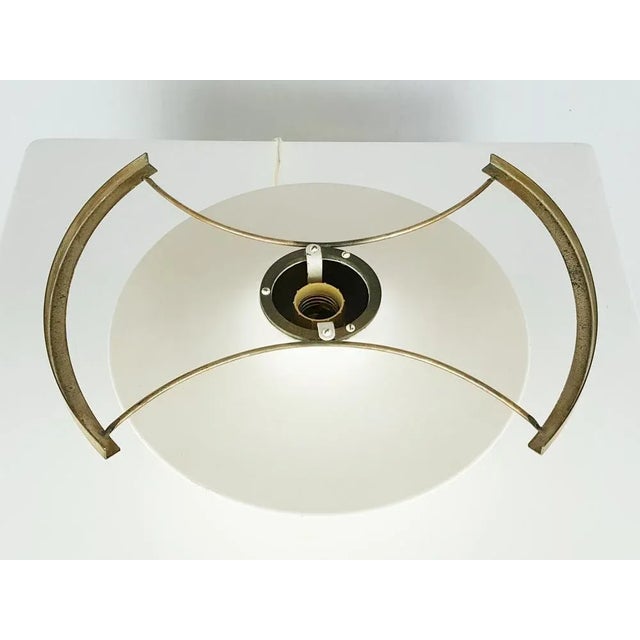 1960s Italian Aluminium and Brass Table Lamp with Acrylic Glass Shade, 1960s For Sale - Image 5 of 9