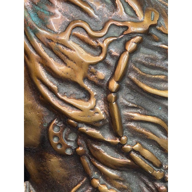Antique Bronze Plaque of a Native American Warrior For Sale In Philadelphia - Image 6 of 10