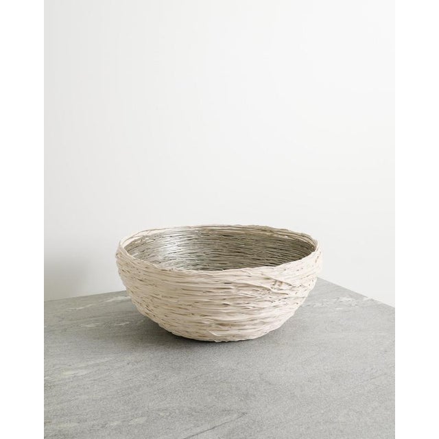 A rare Italian contemporary and decorative "Tutti Frutti" bowl in white and silver colored resin by Gaetano Pesce and...