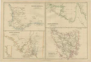 Antique Map of Australia and Tasmania by W. G. Blackie, 1859