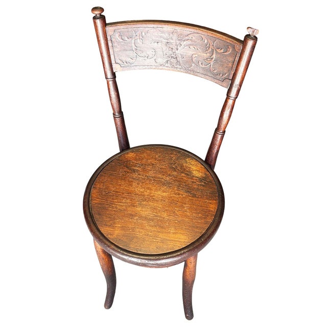 Late 19th Century Vienna Secession Sculpted Oak Side Chair W/ Carved Backrest, Jacob & Josef Kohn For Sale In Los Angeles - Image 6 of 6